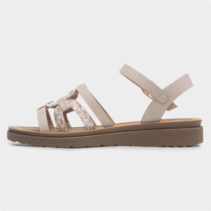 Womens Beige Wide Fit Sandal