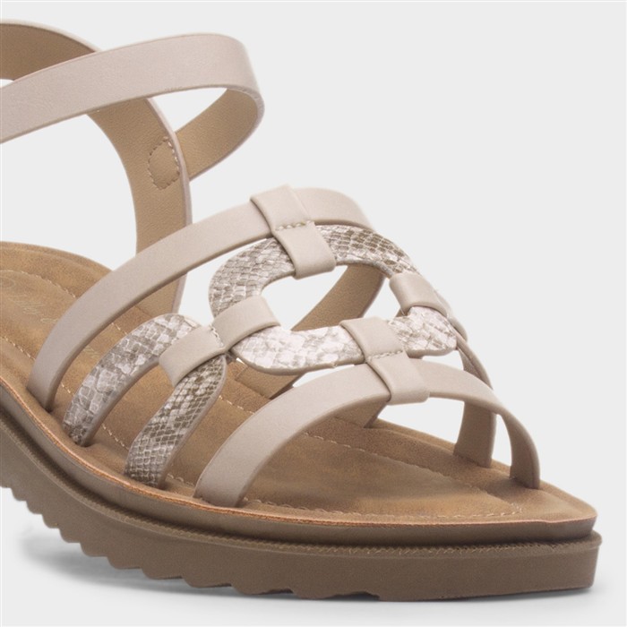 Womens Beige Wide Fit Sandal