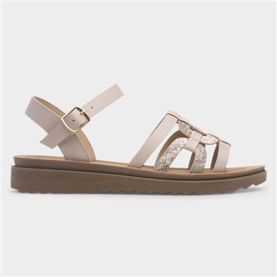 Womens Beige Wide Fit Sandal