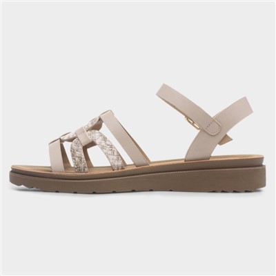 Womens Beige Wide Fit Sandal