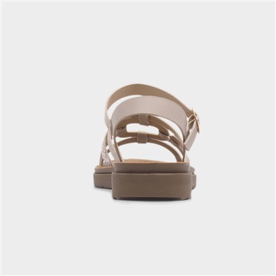 Womens Beige Wide Fit Sandal