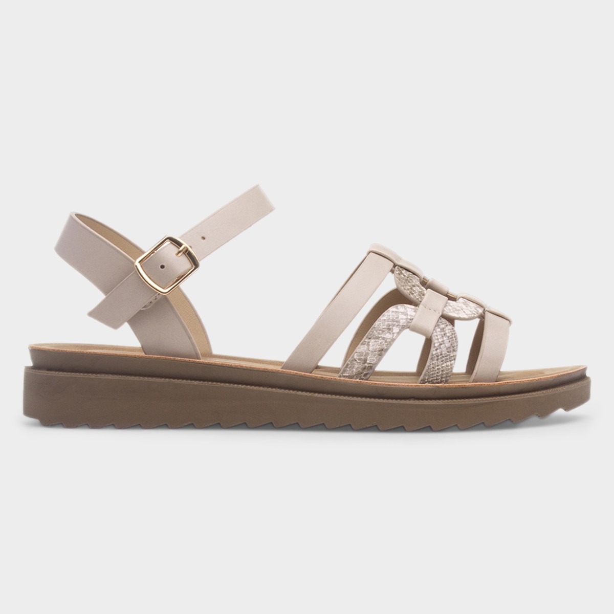 Womens Beige Wide Fit Sandal
