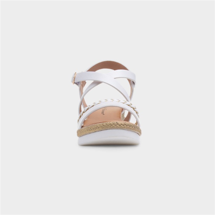 Cayman Womens White Wedge Sandal