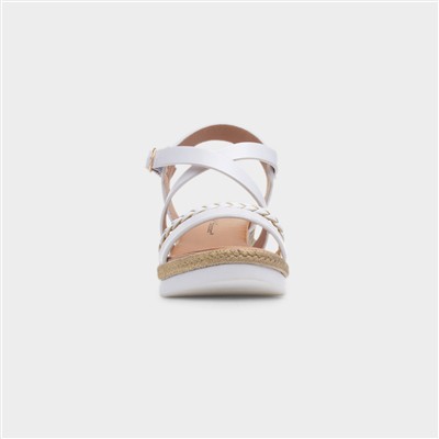 Cayman Womens White Wedge Sandal
