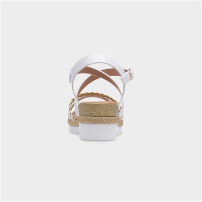 Cayman Womens White Wedge Sandal