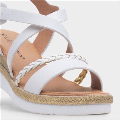 Cayman Womens White Wedge Sandal