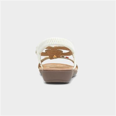 Mariella Womens White Beaded Sandal