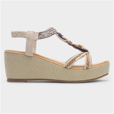 St Luica Womens Beige Wedge Sanda