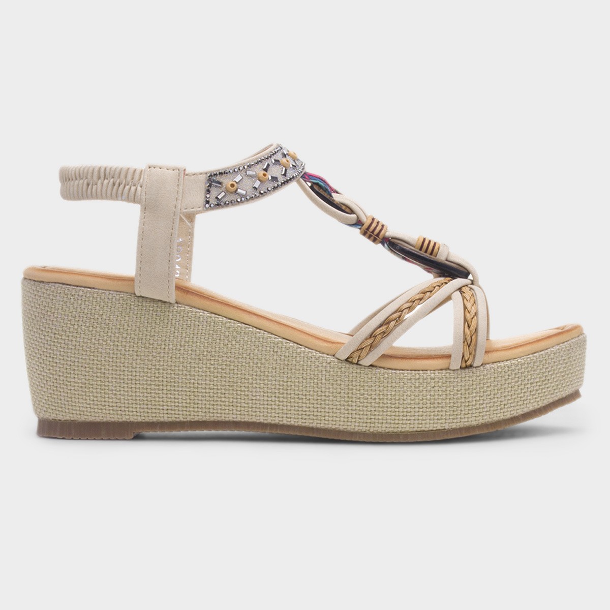 St Luica Womens Beige Wedge Sanda