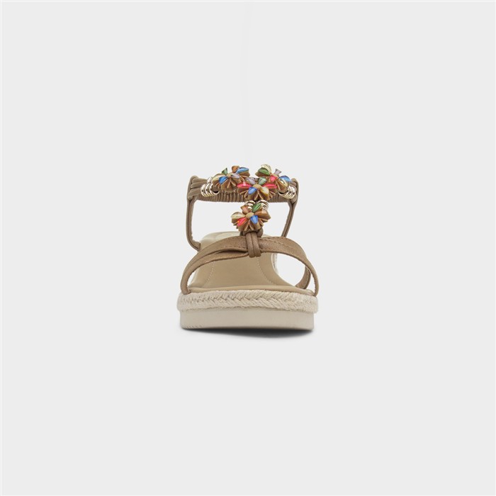 St Barts Womens Tan Wedge Sandal