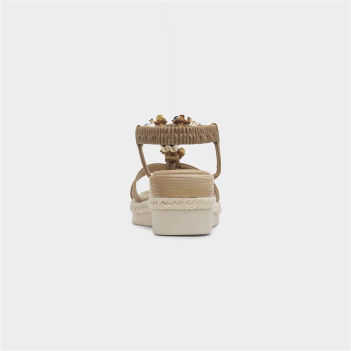 St Barts Womens Tan Wedge Sandal