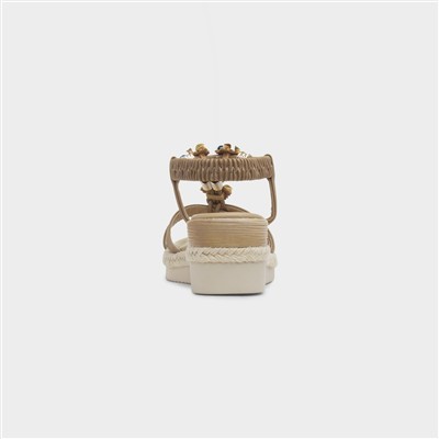 St Barts Womens Tan Wedge Sandal