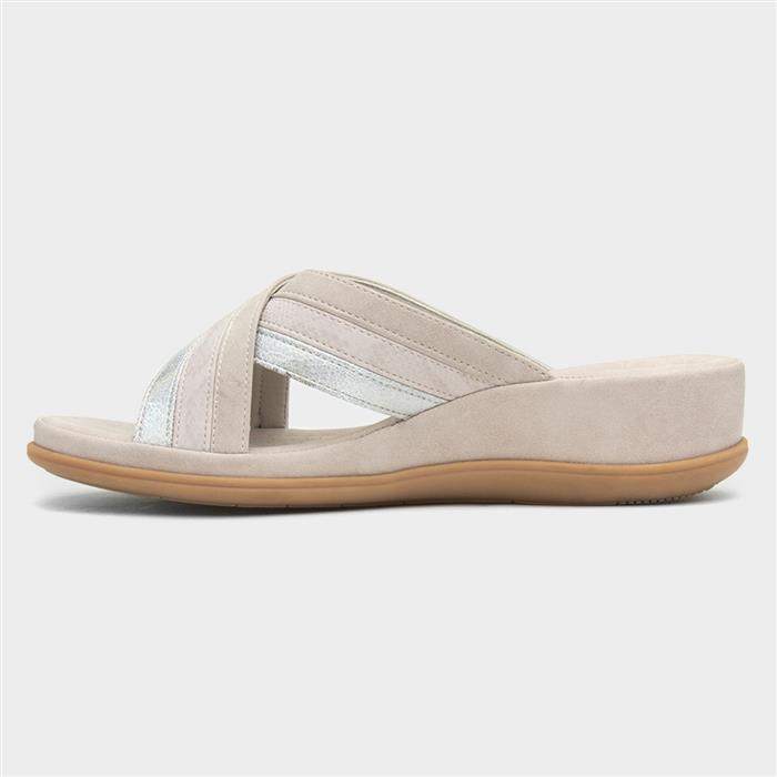 Caicos Womens Beige Mule Sandal