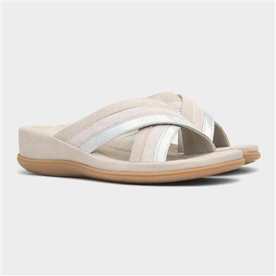 Caicos Womens Beige Mule Sandal