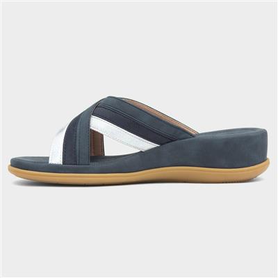 Caicos Womens Navy Mule Sandal