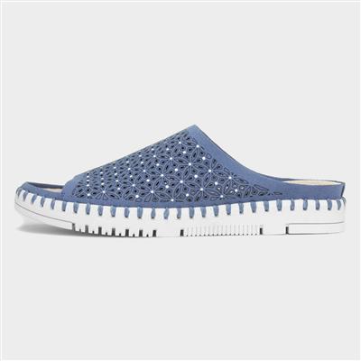 Milos Womens Blue Sequin Sandal