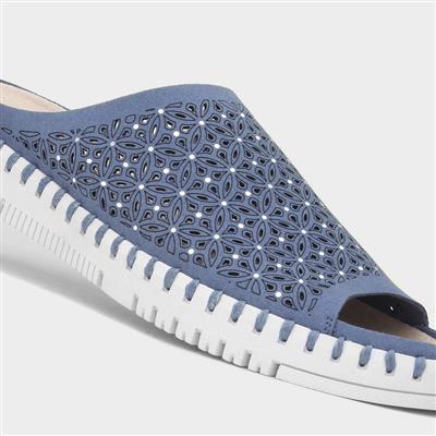 Milos Womens Blue Sequin Sandal