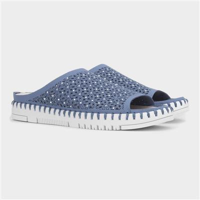 Milos Womens Blue Sequin Sandal