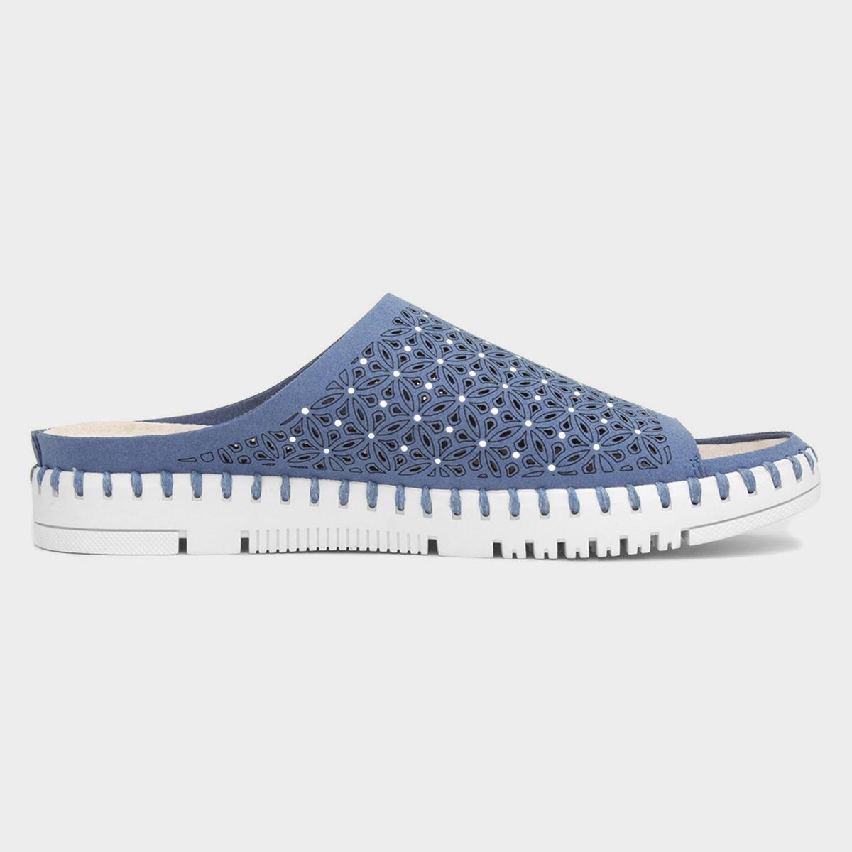 Milos Womens Blue Sequin Sandal