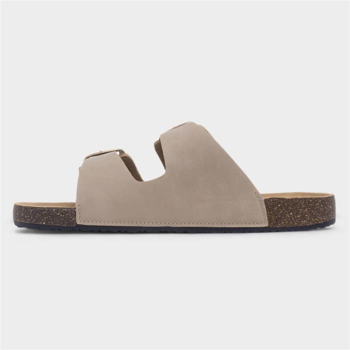 Amy Womens Sand Double Buckle Mule Sandal