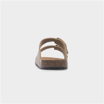 Amy Womens Sand Double Buckle Mule Sandal
