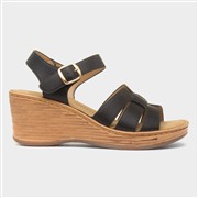 Heavenly Feet Dizzy Womens Black Wedge Sandal (Click For Details)