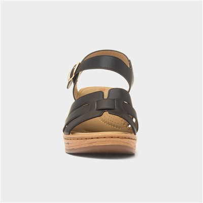 Dizzy Womens Black Wedge Sandal