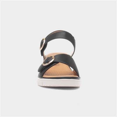 Concord Womens Black Wedge Sandal