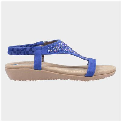 Womens Nicosia Blue Leather Sandal