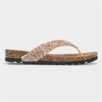 Crocus Womens Gold Toe Post Sandal