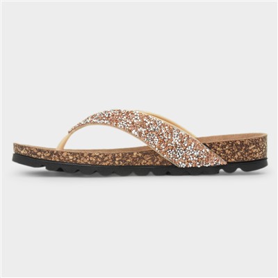 Crocus Womens Gold Toe Post Sandal