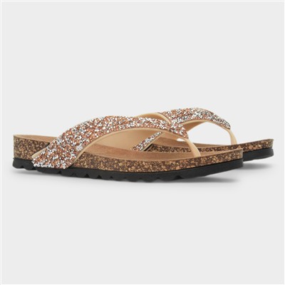 Crocus Womens Gold Toe Post Sandal