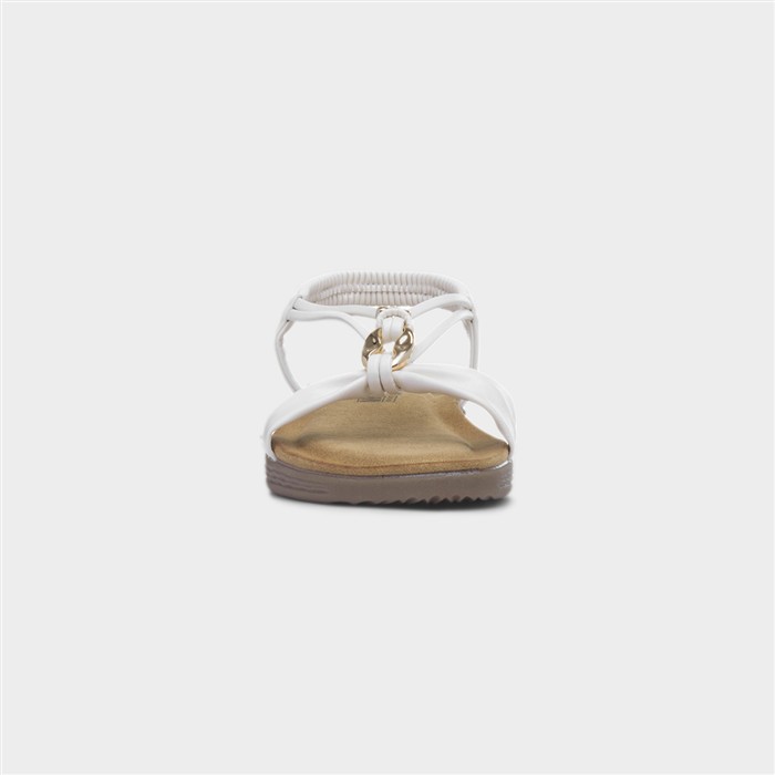 Chime Womens White Strappy Sandal