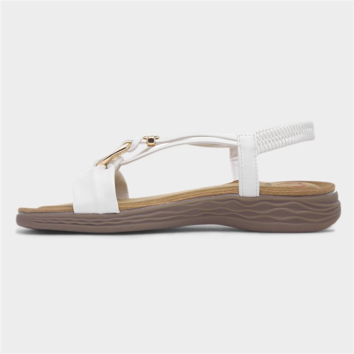Chime Womens White Strappy Sandal