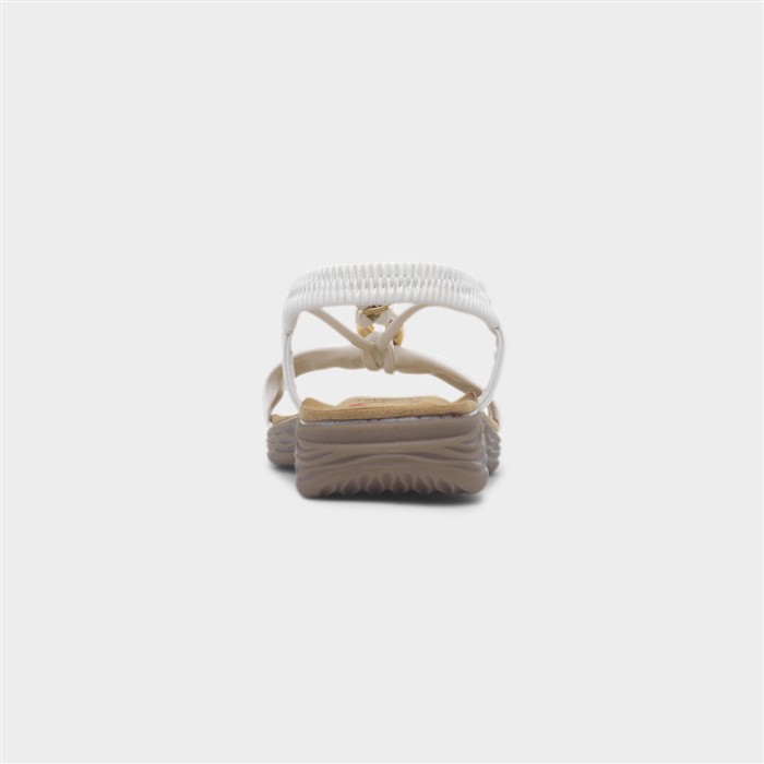 Chime Womens White Strappy Sandal