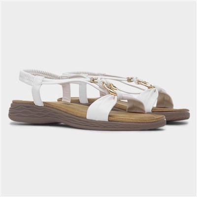Chime Womens White Strappy Sandal