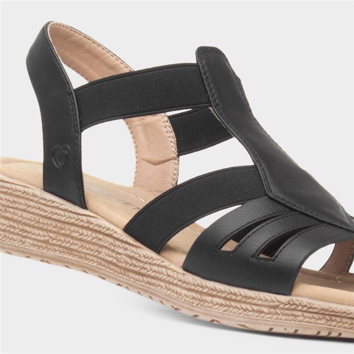 Sadie Womens Black Slip On Sandal