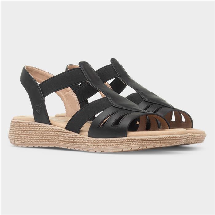 Sadie Womens Black Slip On Sandal