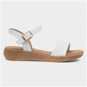 Heavenly Feet Sara Womens White Buckle Sandal (Click For Details)