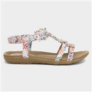 Lilley Womens Multi Coloured T-Bar Sandal (Click For Details)