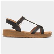 Heavenly Feet Hay Womens Black Wedge Sandal (Click For Details)