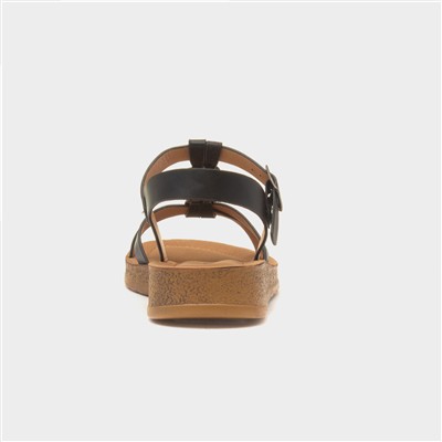 Hay Womens Black Wedge Sandal