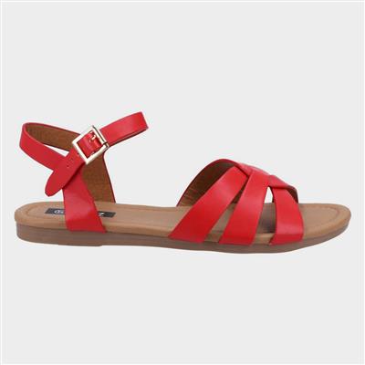 Antalya Womens Red Strappy Sandal