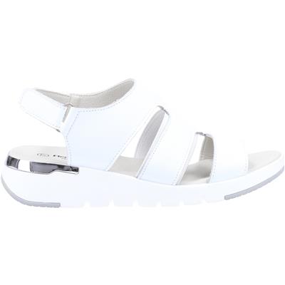 Mijas Womens White Leather Sandal