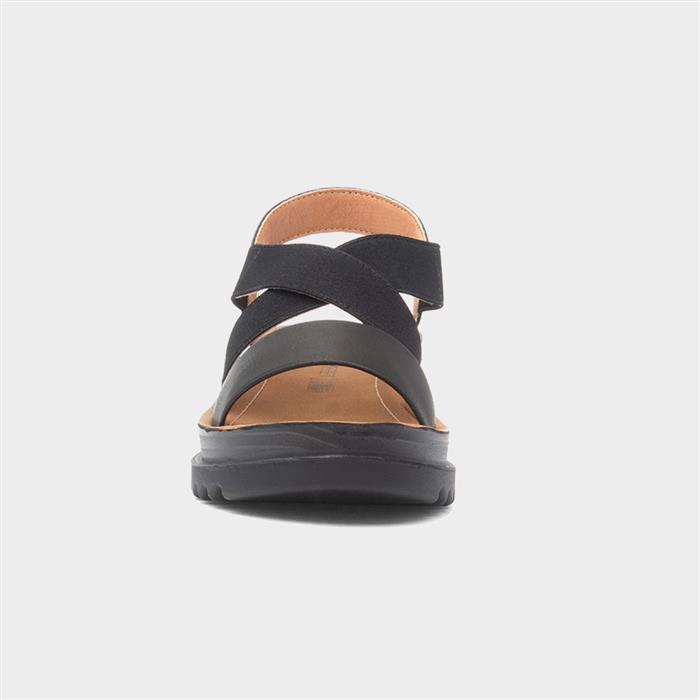 Abel Womens Black Wedge Sandal