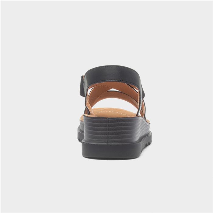 Abel Womens Black Wedge Sandal