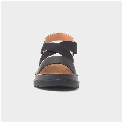 Abel Womens Black Wedge Sandal