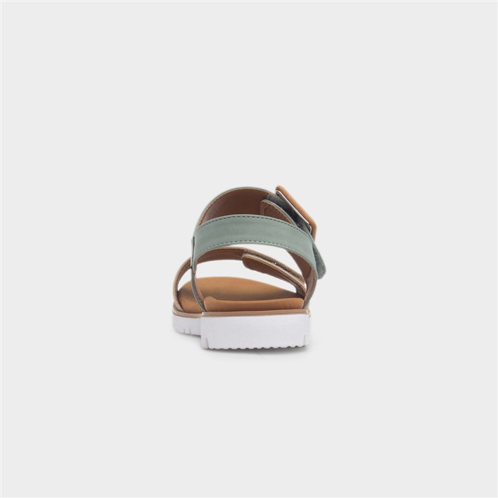Gabby Womens Green & Stone Flat Sandal