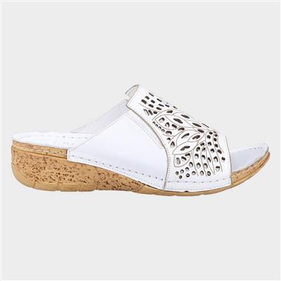 Cardigan Womens White Leather Mule