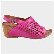 Riva Wrexham Womens Pink Leather Wedge Sandal (Click For Details)